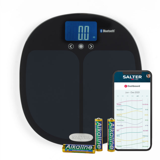 Salter Digital Bathroom Scale Fitness Analyser BMI Health Curve Smart Bluetooth