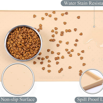 Large Pet Puppy Silicone Waterproof Feeding Food Mat Dog Non Slip Bowl Placemat