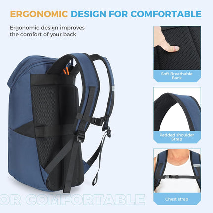 Ponhog Casual Daypacks for Women, Blue, L, Casual Daypacks