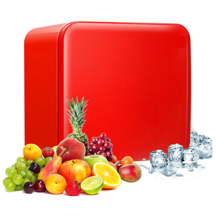 Compact Freestanding Refrigerator Table Top Mini Fridge & Cooler W/Glass Shelves
