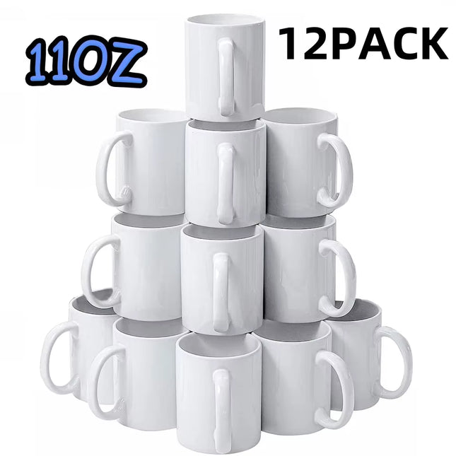 HTVRONT Sublimation Mugs 11Oz Ceramic Sublimation Mugs Blank Bulk Coffee Mug White Ceramic Photo Cups with Bubble Bag