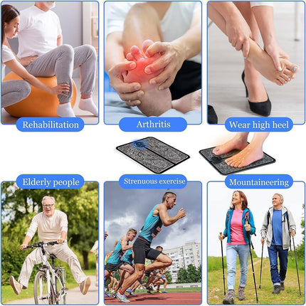 EMS Foot Massagers for Pain and Circulation,  Electric Foot Massager Mat with 8 Modes and 19 Intensity Levels for Improved Circulation, Muscle Relaxation and Pain Relief