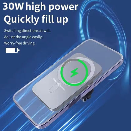 Wireless Car Charger Magnetic Phone Mount Holder Fast Car Charger Vent