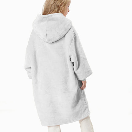 Kids Childrens Hoodie Blanket Oversized Plush Flannel Hooded Sweatshirt