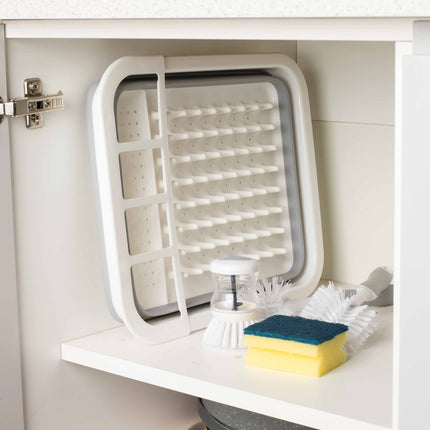 Beldray Collapsible Dish Drainer Drying Rack Space-Saving with Cutlery Divider
