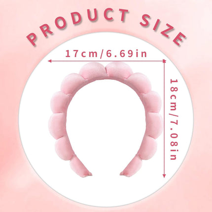 Ycfish Puffy Makeup Headband Soft Sponge Terry Cloth Hair Band Skincare Spa