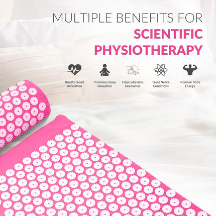 Acupressure Mat with Pillow Acupuncture Pin Massage Set Neck Pain Relief