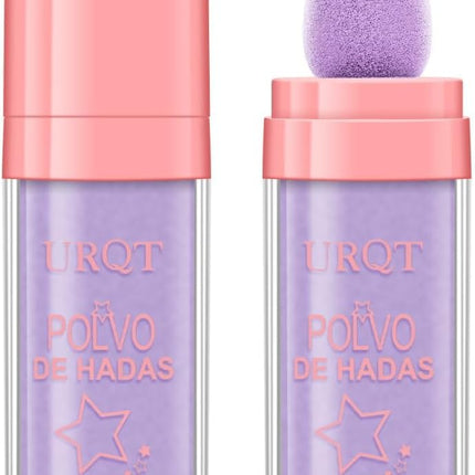 Polvo De Hadas Fairy Highlighter Patting Powder Face Body Glitter Shimmer Brightens Blusher Waterproof Smooth Highlighter Festival Party Makeup (#04 Fantasy Purple)