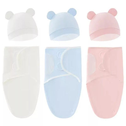 3Xpack 100% Cotton Baby Swaddle Wraps 0-3 Months Swaddle Wrap for New Born HAT