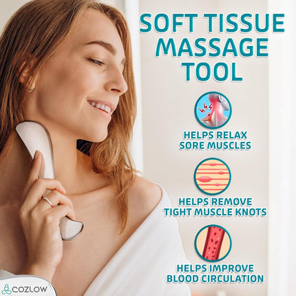 2-In-1 Stainless Steel Muscle Scraper Tool Set for IASTM Therapy - Skin Scraping Massage Tools for Soft Tissue Mobilization - Deep Tissue Gua Sha for Arms, Legs & Back - by