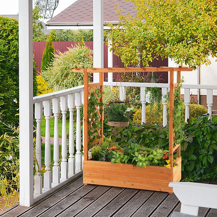 Raised Garden Bed with Arch Trellis
