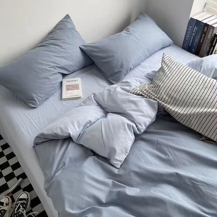 Casual-Blue Moonlight | Washed Cotton Skin-Friendly Duvet Cover Set (Duvet Cover + Pillowcase)