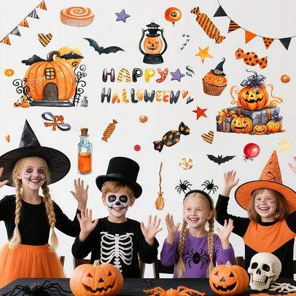 Toarti Glow in the Dark Halloween Wall Stickers,Pumpk