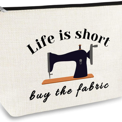 Sewing Gift for Women Makeup Bag Quilter Seamstress Gifts Funny Quilting Sewing Lovers Gift for Women Cosmetic Bag Christmas Birthday Gifts for Seamstresses Quilters Mom Grandma Friend