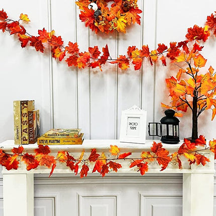 175Cm Artificial Autumn Fall Maple Leaves Garland Hanging Plant Halloween Decor
