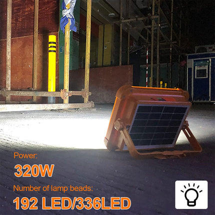 1500W LED Work Light Solar Powered Cordless Portable Outdoor Light 6000Mah USB