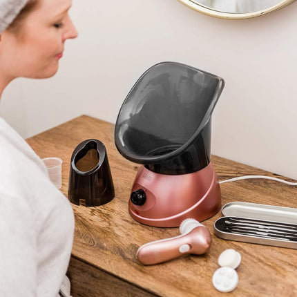 Electric Spa Pores Steam Sprayer Skin Sauna Beauty Facial Face Mist Thermal Steamer Clean Saloon Rose Gold