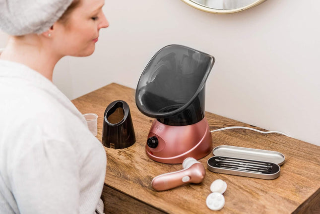 Electric Spa Pores Steam Sprayer Skin Sauna Beauty Facial Face Mist Thermal Steamer Clean Saloon Rose Gold