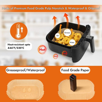 BYKITCHEN Air Fryer Liners for Tefal XXL Dual Easy Fry 11L Air Fryer, Disposable