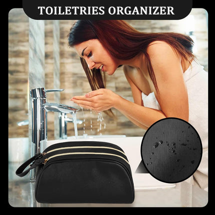 Makeup Bags Cosmetic PU Leather Large Capacity Women'S Portable Toiletry Toiletries Case Makeup Storage Bags with Handle for Ladies Girls