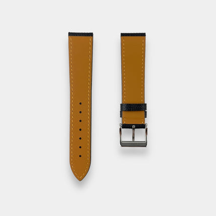 20Mm Black Epsom Leather Grained Calfskin Elegant Vintage Watch Strap Band