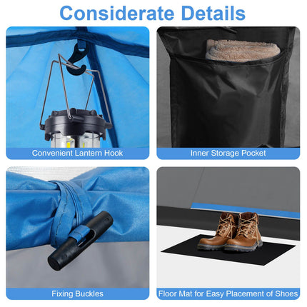 3-Person Outdoor Camping Tent with Removable Floor Mat