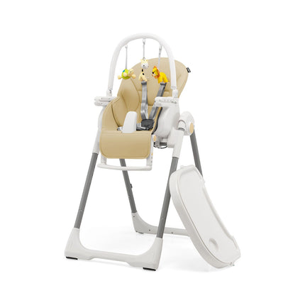 4-In-1 Foldable Baby High Chair with 7 Adjustable Heights and 4 Reclining Angles