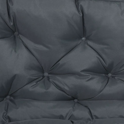 2 Seater Garden Bench Cushion Outdoor Seat Pad with Ties Dark Grey