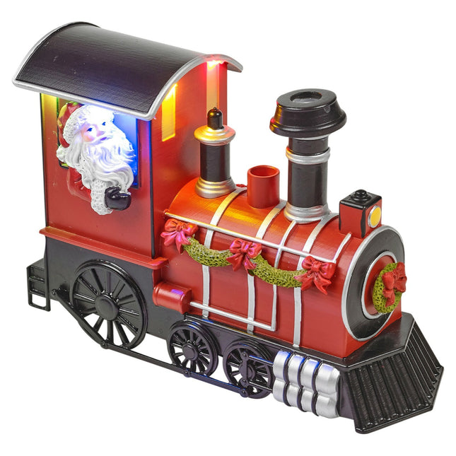 Christmas Smoke & Light up LED Santa Express Locomotive Train Xmas Toy Gift Set