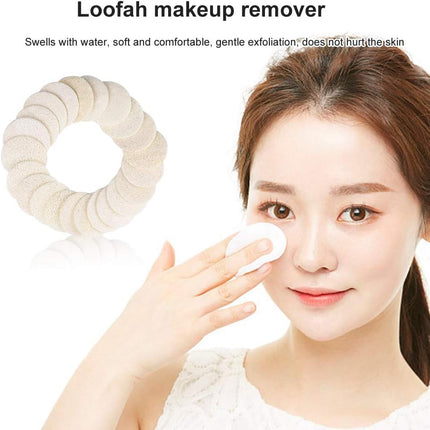 40 Pcs Natural Loofah Pads, Reusable Makeup Removal Face Pads, Loofah for Men & Women Face Brush Cleanser and Massager, Body Wash and Bath Scrubber, with Travel Bag