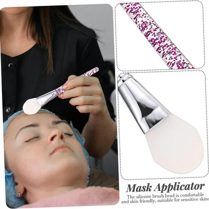 4Pcs Silicone Mud Mask Brush and Eye Mask Applicator Set Purple-White Facial Skincare Tools for Precise Face and Eye Application