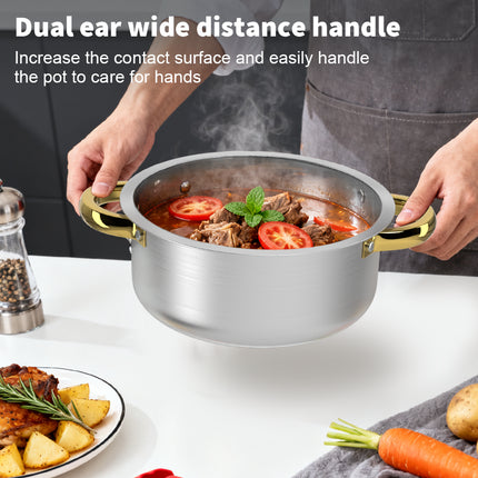 10Pc INDUCTION PAN SET GLASS LIDS STAINLESS STEEL KITCHEN COOKWARE POT