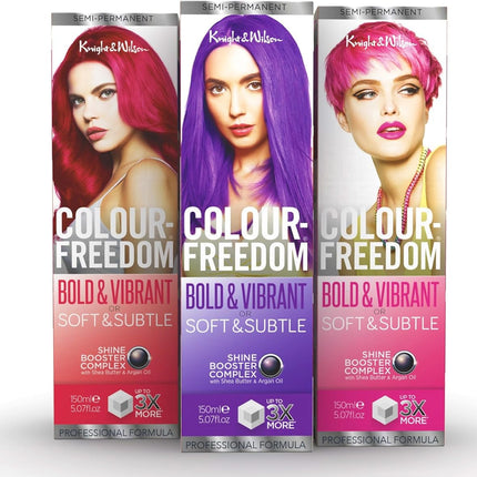 Colour-Freedom Crimson Red Ultra Vibrant or Soft Pastel Semi-Permanent Colour Mask – with Shine Booster Complex (Pack of 2)