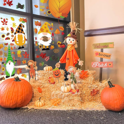 Funnlot 162 PCS Autumn Window Stickers - Autumn Window Clings Decorations Fall L