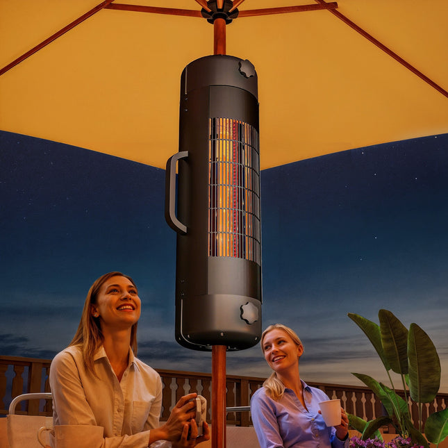 Outsunny Electric Parasol Mounted Patio Heater, Outdoor Heater, 2 Setting
