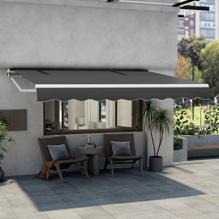 3.6 X 3 M Patio Retractable Awning with Manual Crank Handle