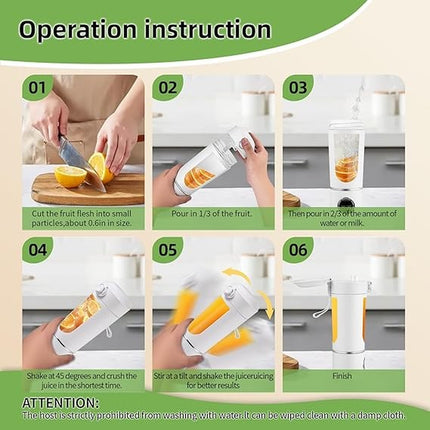 700Ml Portable Blender - USB Rechargeable, 12 Blades, Travel Smoothie Maker