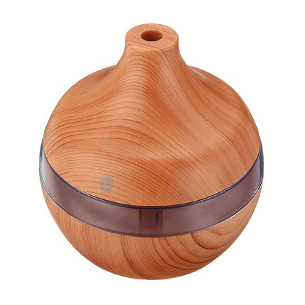 Intelligent Induction Led Usb Wood Grain Ultrasonic Air Humidifier Aromatherapy Essential Oil Diffuser - Dark Brown