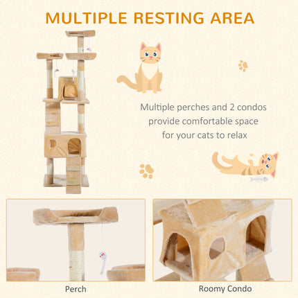 Cat Tree Kitty Activity Play Centre, Scratching Scratcher, 173Cm
