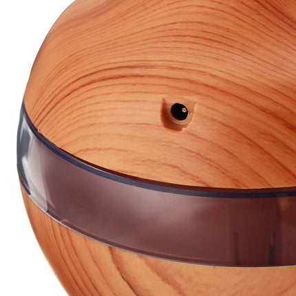 Intelligent Induction Led Usb Wood Grain Ultrasonic Air Humidifier Aromatherapy Essential Oil Diffuser - Dark Brown