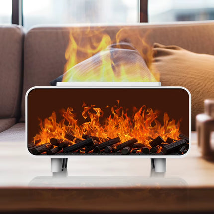 7 Colors Fire Aroma Diffuser Humidifier Mute Work for Home Office Yoga (White)