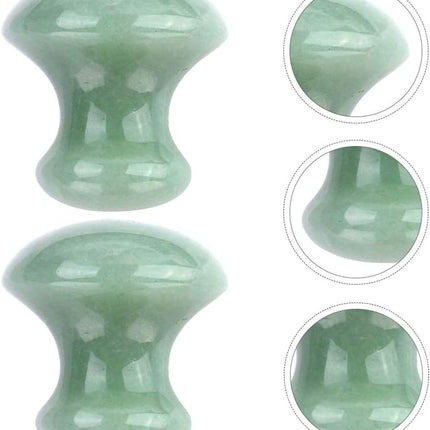 2Pcs Gua Sha Facial Tools, Green Jade Quartz Massage Gua Sha Rollers Stones Scraping Massage Tool for Women Home Spa