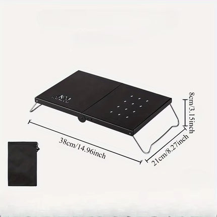 Outdoor Folding Small Table Portable Picnic Mini Table Thickened Steel Plate Spider Stove Insulated Table Camping Equipment