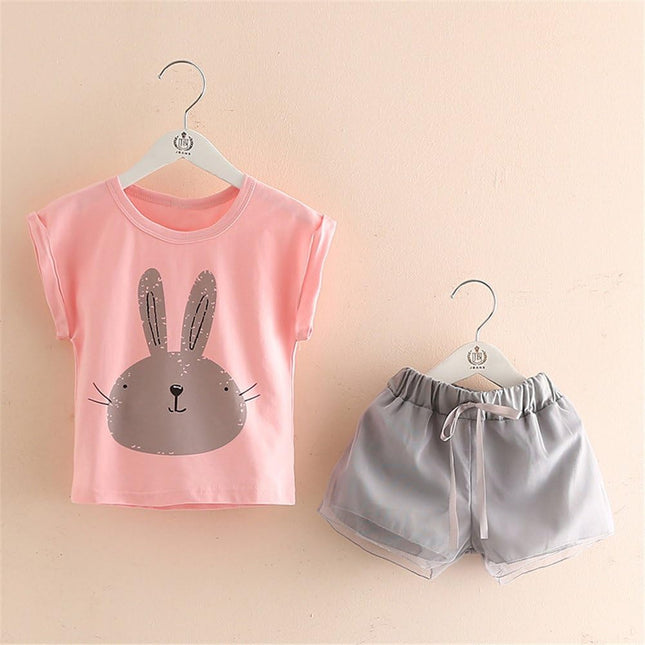 Little Girls Outfits Bunny Cute Tops and Shorts Summer