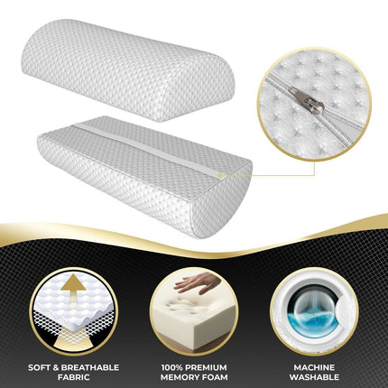 Half Moon Knee Pillow Sleeping Cushion Side Memory Foam Back Support EXTRA FIRM