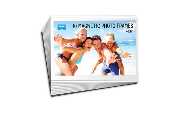 Shot2Go Magnetic Photo Frames 10 Pack Clear Fridge Picture Holders 4X6 Inches