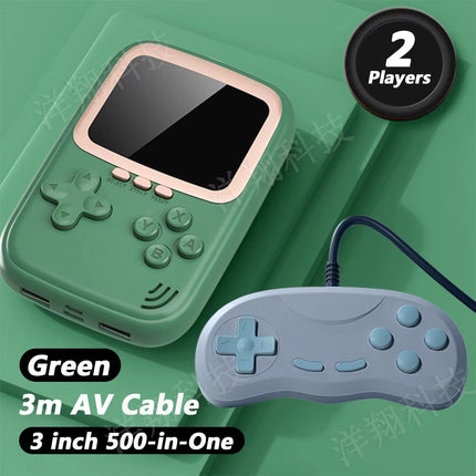 Handheld Game Console Portable Game Player 10000 Mah Large Capacity Power Bank 500 Retro Games Video Game with Charging Cable