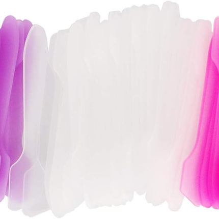 50Pcs Mini Disposable Makeup Spatulas for Face Mask Facial Cream, 50 Pack Plastic Tip Mini Cosmetic Spoon Tool for Skincare Mixing, Sampling, Waxing DIY Facial Mask Stick, Clear Pink Purple