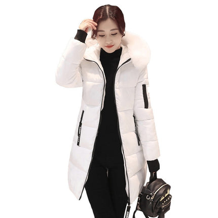 Winter Womens Fur Hooded Parka Jackets Chunky Puffer Coat Ladies Warm Outerwear