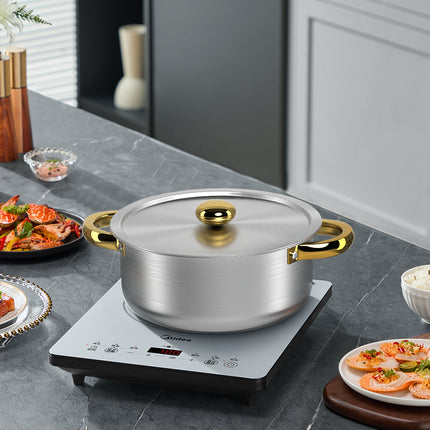 10Pc INDUCTION PAN SET GLASS LIDS STAINLESS STEEL KITCHEN COOKWARE POT